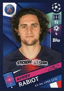 Sticker Adrien Rabiot - UEFA Champions League 2018-2019 n. 318 - Topps