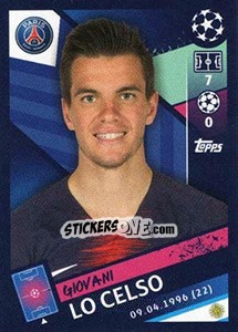 Sticker Giovani Lo Celso - UEFA Champions League 2018-2019 - Topps
