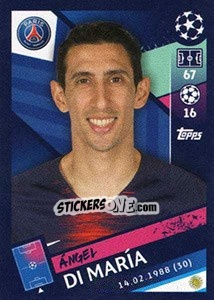 Sticker Ángel Di María - UEFA Champions League 2018-2019 - Topps