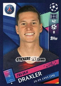 Sticker Julian Draxler - UEFA Champions League 2018-2019 n. 322 - Topps