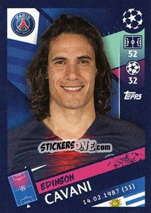 Sticker Edinson Cavani - UEFA Champions League 2018-2019 n. 325 - Topps