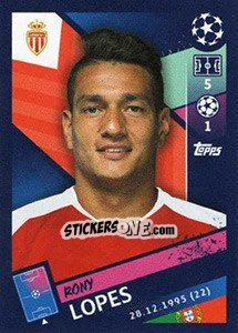 Sticker Rony Lopes - UEFA Champions League 2018-2019 n. 341 - Topps