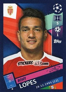 Sticker Rony Lopes - UEFA Champions League 2018-2019 - Topps