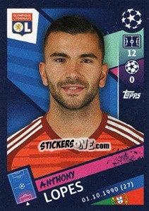 Sticker Anthony Lopes - UEFA Champions League 2018-2019 n. 349 - Topps