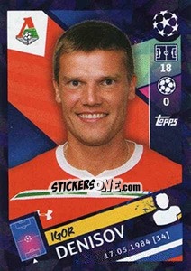 Sticker Igor Denisov - UEFA Champions League 2018-2019 n. 366 - Topps