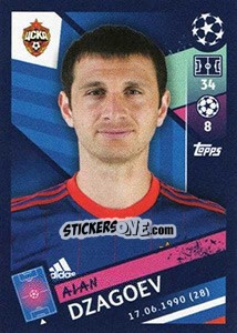 Sticker Alan Dzagoev - UEFA Champions League 2018-2019 n. 395 - Topps