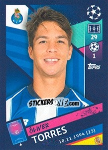 Sticker Óliver Torres - UEFA Champions League 2018-2019 n. 414 - Topps