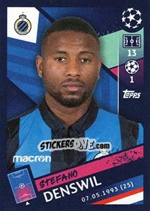 Sticker Stefano Denswil - UEFA Champions League 2018-2019 - Topps