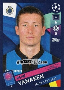 Sticker Hans Vanaken - UEFA Champions League 2018-2019 n. 453 - Topps