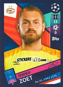 Sticker Jeroen Zoet - UEFA Champions League 2018-2019 n. 516 - Topps