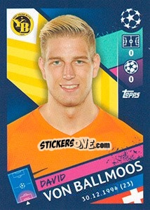 Sticker David von Ballmoos - UEFA Champions League 2018-2019 n. 548 - Topps