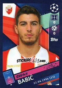 Sticker Srdan Babic - UEFA Champions League 2018-2019 - Topps