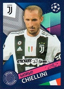Sticker Giorgio Chiellini (Juventus) - UEFA Champions League 2018-2019 n. D1 - Topps