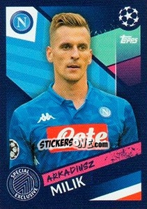 Sticker Arkadiusz Milik (Napoli) - UEFA Champions League 2018-2019 n. D2 - Topps