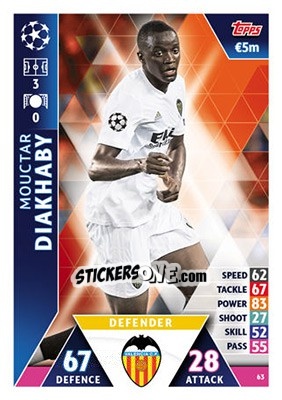 Cromo Mouctar Diakhaby - UEFA Champions League 2018-2019. Match Attax n. 63 - Topps
