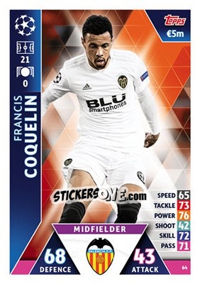 Cromo Francis Coquelin - UEFA Champions League 2018-2019. Match Attax - Topps