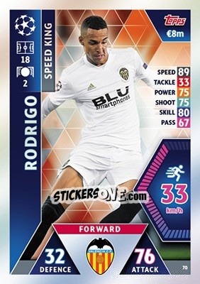 Sticker Rodrigo Moreno - UEFA Champions League 2018-2019. Match Attax n. 70 - Topps