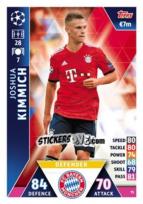 Cromo Joshua Kimmich - UEFA Champions League 2018-2019. Match Attax - Topps