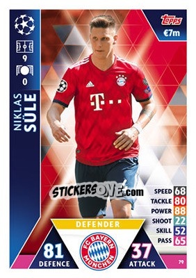 Sticker Niklas Süle - UEFA Champions League 2018-2019. Match Attax n. 79 - Topps