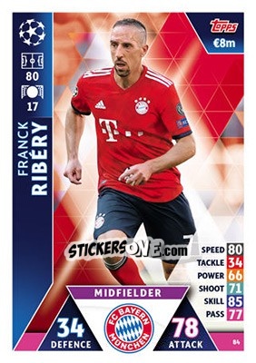 Sticker Franck Ribéry - UEFA Champions League 2018-2019. Match Attax - Topps
