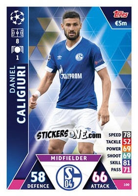 Sticker Daniel Caligiuri - UEFA Champions League 2018-2019. Match Attax n. 100 - Topps