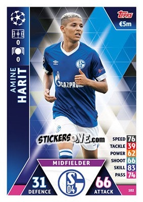 Sticker Amine Harit - UEFA Champions League 2018-2019. Match Attax n. 102 - Topps