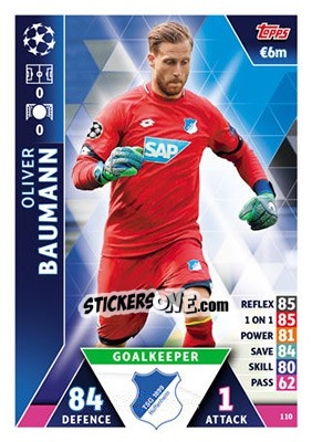 Figurina Oliver Baumann - UEFA Champions League 2018-2019. Match Attax - Topps