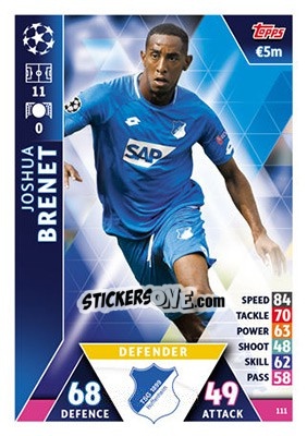 Sticker Joshua Brenet - UEFA Champions League 2018-2019. Match Attax n. 111 - Topps