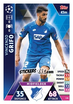 Cromo Vincenzo Grifo - UEFA Champions League 2018-2019. Match Attax - Topps