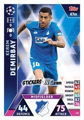 Sticker Kerem Demirbay - UEFA Champions League 2018-2019. Match Attax n. 120 - Topps