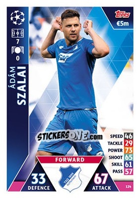 Sticker Ádám Szalai - UEFA Champions League 2018-2019. Match Attax n. 124 - Topps