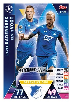 Sticker Pavel Kaderábek / Kevin Vogt - UEFA Champions League 2018-2019. Match Attax - Topps