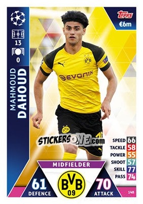 Sticker Mahmoud Dahoud - UEFA Champions League 2018-2019. Match Attax n. 140 - Topps