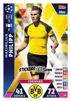 Sticker Maximilian Philipp - UEFA Champions League 2018-2019. Match Attax n. 142 - Topps
