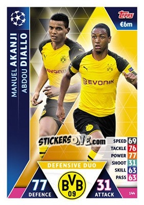 Sticker Manuel Akanji / Abdou Diallo - UEFA Champions League 2018-2019. Match Attax - Topps