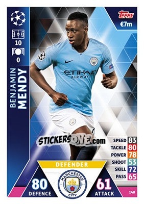 Sticker Benjamin Mendy - UEFA Champions League 2018-2019. Match Attax n. 148 - Topps