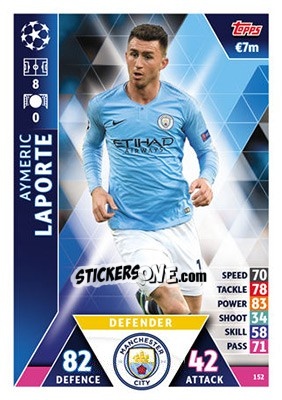 Sticker Aymeric Laporte - UEFA Champions League 2018-2019. Match Attax n. 152 - Topps