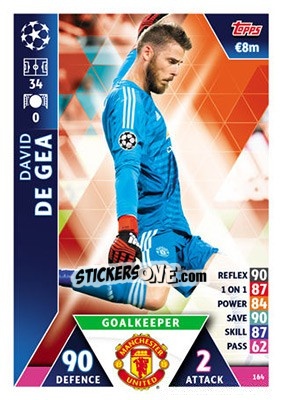 Sticker David De Gea - UEFA Champions League 2018-2019. Match Attax n. 164 - Topps