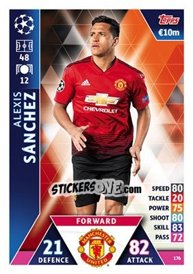Sticker Alexis Sánchez - UEFA Champions League 2018-2019. Match Attax n. 176 - Topps