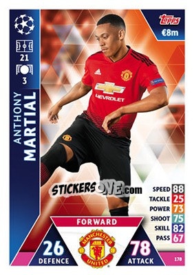 Sticker Anthony Martial - UEFA Champions League 2018-2019. Match Attax - Topps