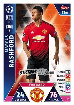 Sticker Marcus Rashford - UEFA Champions League 2018-2019. Match Attax n. 179 - Topps