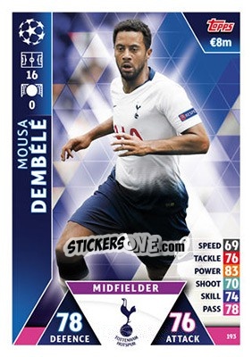 Sticker Mousa Dembélé - UEFA Champions League 2018-2019. Match Attax n. 193 - Topps