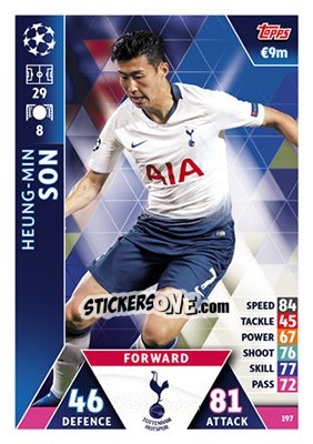 Sticker Heung-Min Son - UEFA Champions League 2018-2019. Match Attax n. 197 - Topps