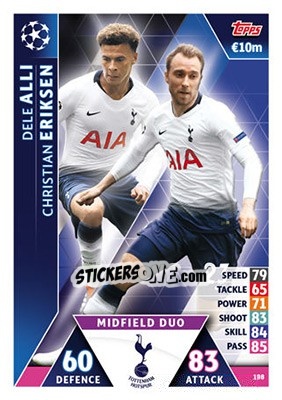 Sticker Dele Alli / Christian Eriksen - UEFA Champions League 2018-2019. Match Attax n. 198 - Topps