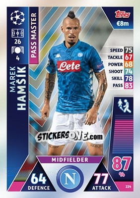 Figurina Marek Hamšík - UEFA Champions League 2018-2019. Match Attax - Topps