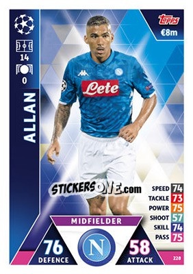 Sticker Allan - UEFA Champions League 2018-2019. Match Attax n. 228 - Topps