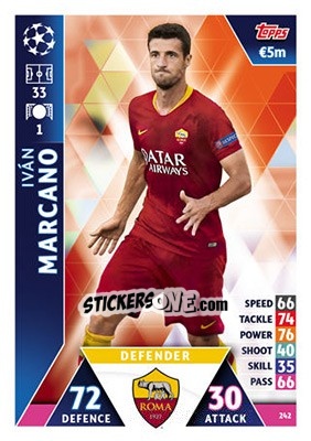 Sticker Iván Marcano - UEFA Champions League 2018-2019. Match Attax - Topps