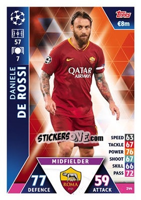 Sticker Daniele De Rossi - UEFA Champions League 2018-2019. Match Attax n. 244 - Topps