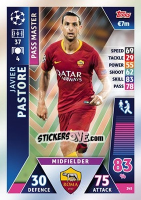 Sticker Javier Pastore - UEFA Champions League 2018-2019. Match Attax - Topps