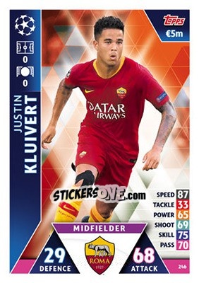 Sticker Justin Kluivert - UEFA Champions League 2018-2019. Match Attax n. 246 - Topps